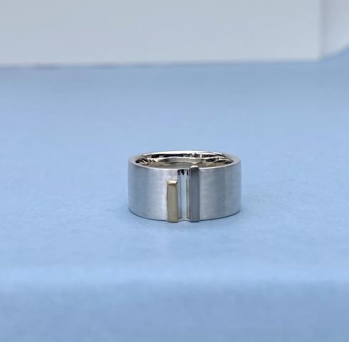 Ring aus Silber mit Goldelementen "wir drei" Ring