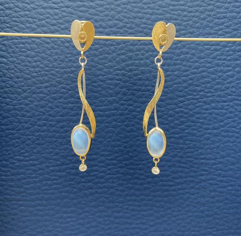 Ohrschmuck mit Mondsteinen Mondstein Ohrschmuck