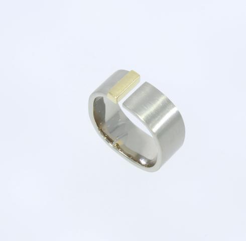 Ring aus Platin mit Gelbgold Ring Weißgold