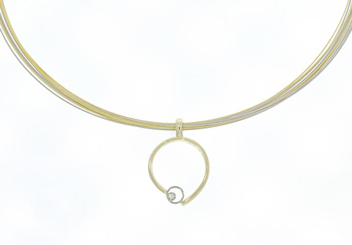 Anhänger aus Gelb- und Weißgold mit Brillant Idee Ringe nach Scheidung