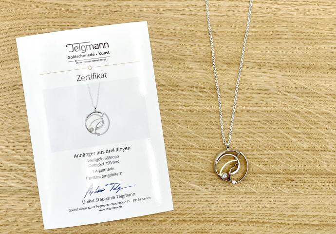 mit Schmuckpass-Zertifikat Schmuckpass Goldschmiede Telgmann