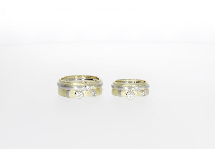 Platin Gelbgold-Trauringe zur Silberhochzeit erweitert Trauringe - zur Silberhochzeit erweitert